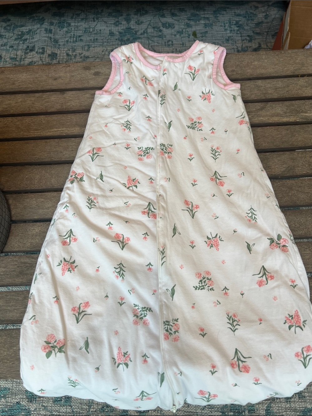 Duomiao Sleeveless Floral Sleep Sack - Pink Blossom Kids Pajamas